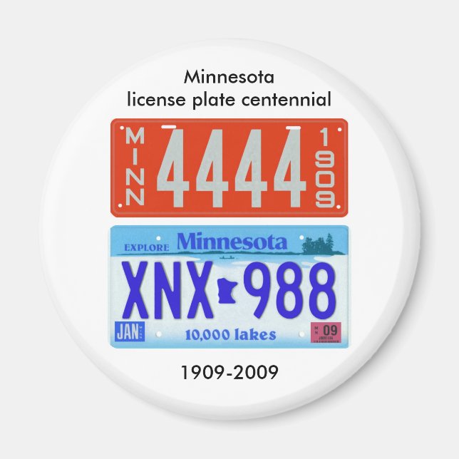Aimant Minnesota plaque d'immatriculation centenaire (Devant)