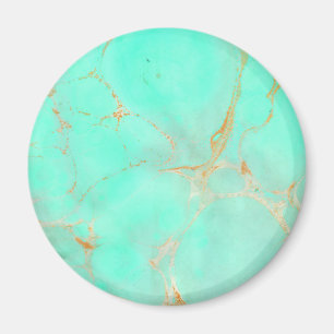 Aimant Mint & Gold Marble Abstract Aqua teal Painted Look