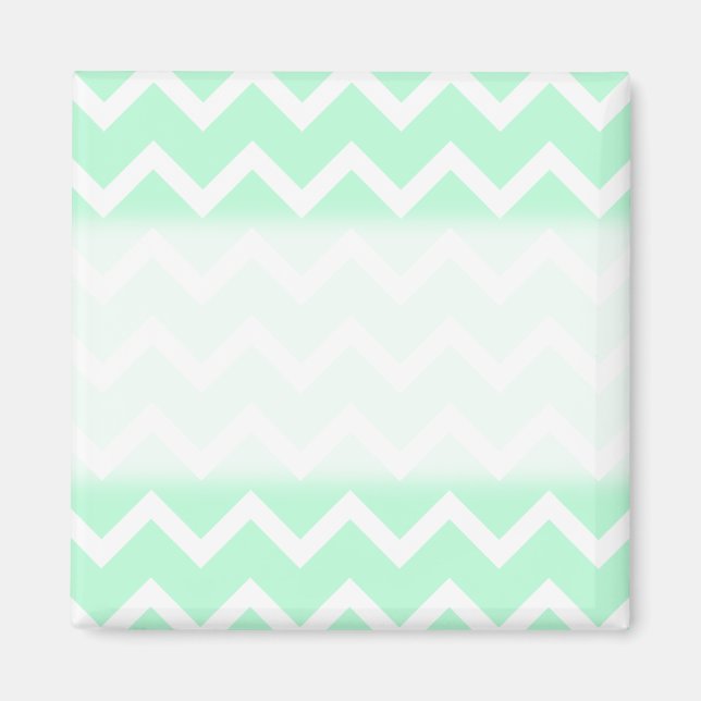 Aimant Mint Green Zigzag Chevron Stripes. (Devant)