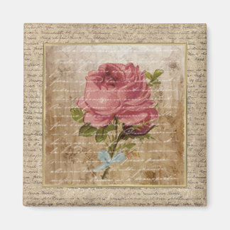 Aimant Minuscule Vintage floral imprimé Dusty rose