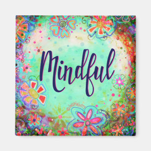 Aimant Minutieux Joli Bleu Floral Moderne Inspirivité