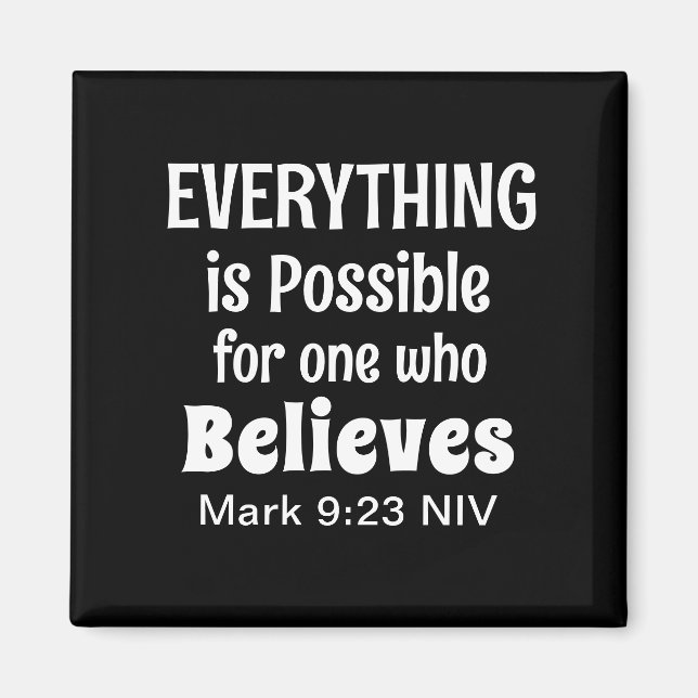 Aimant Miracle Bible Verse Christian Faith Black (Devant)