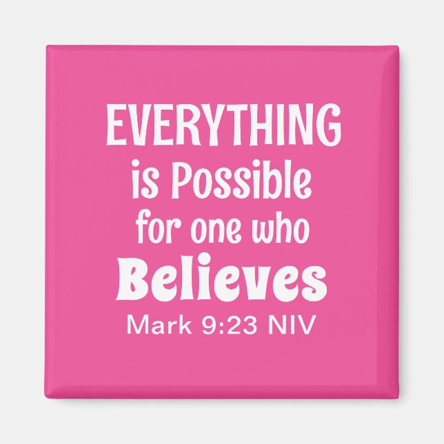 Aimant Miracle Bible Verse Christian Faith Rose (Devant)