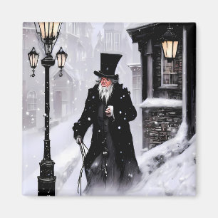 Aimant Misère Ebenezer Scrooge Snowy Victorian Street