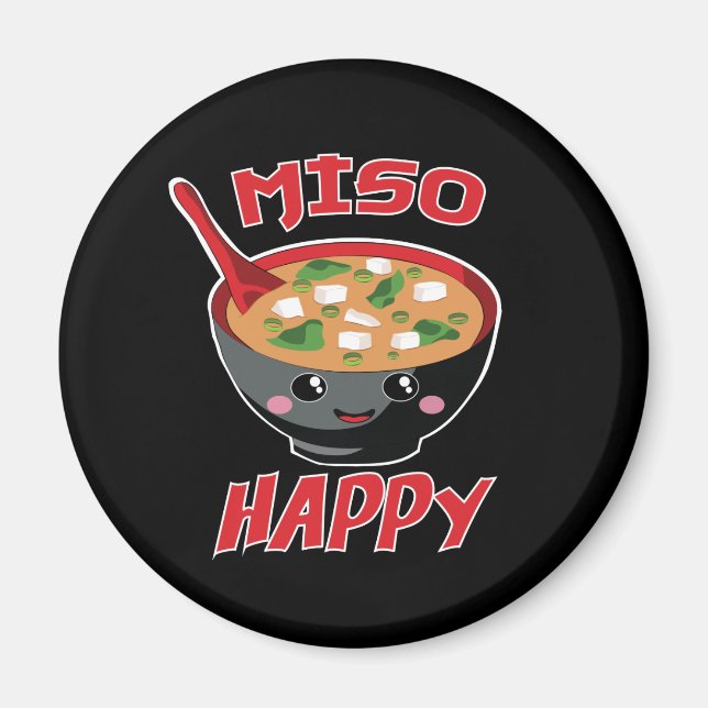 Aimant Miso Happy Funny Food Kawaii (Devant)