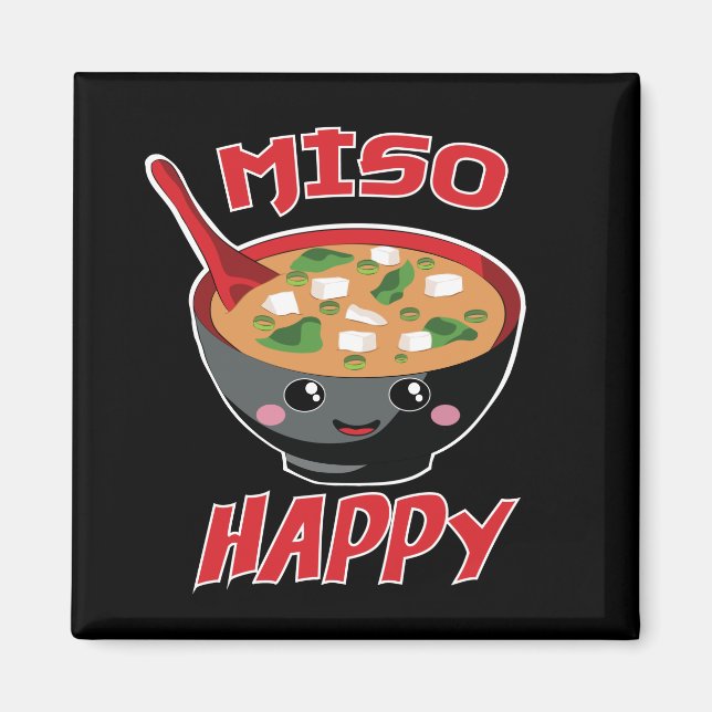 Aimant Miso Happy Funny Food Kawaii (Devant)