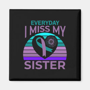 Aimant Miss My Sister Heart Ruban Suicide Awareness Brot
