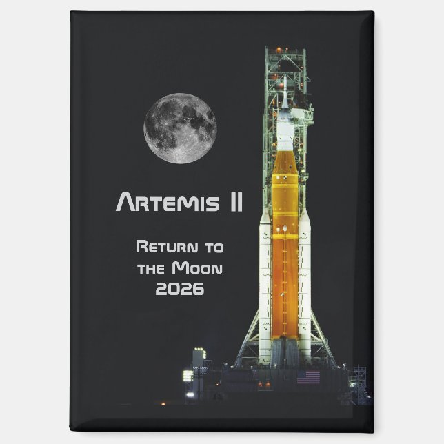 Aimant Mission Artemis II sur la Lune (Recto)