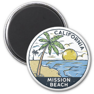 Aimant Mission Beach San Diego Californie Vintage