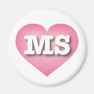 Aimant Mississippi Pink Fade Heart - J'aime MS