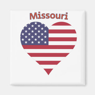 Aimant Missouri American Flag Heart
