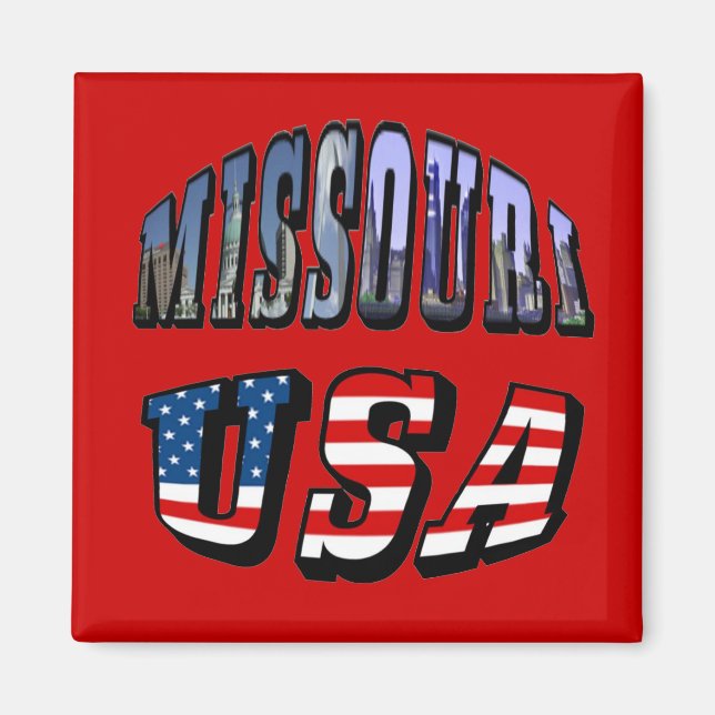 Aimant Missouri Picture et USA Text (Devant)