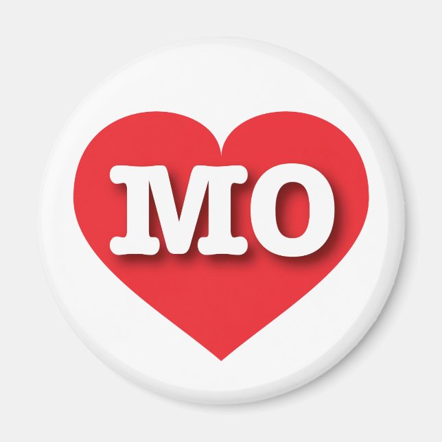 Aimant Missouri Red Heart - J'aime MO (Devant)