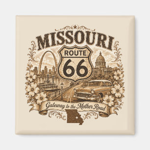 Aimant Missouri Route 66 Gateway Fridge Souvenir