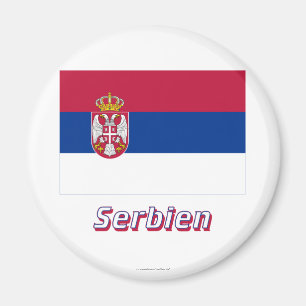 Aimant MIT Namen de Serbien Flagge