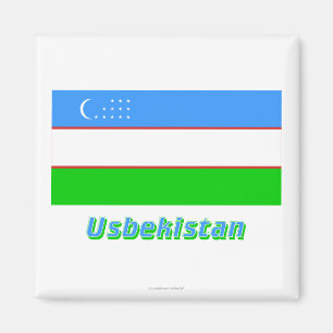 Aimant MIT Namen d'Usbekistan Flagge