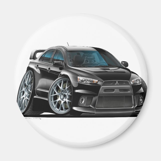 Aimant Mitsubishi Evo Black Car (Devant)