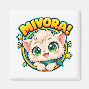 Aimant Mivora Cute Anime Chat avec Étoiles Brillantes