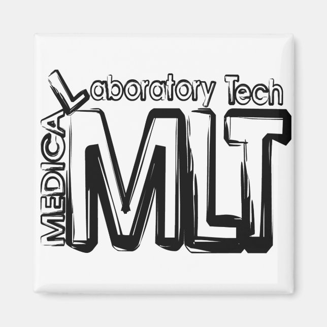 AIMANT MLT GRUNGE TEXTE TECHNICIEN DE LABORATOIRE MÉDICAL (Devant)