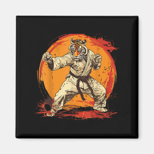 Aimant MMA Tigre Aquarelle Taekwondo Kickboxing Arts Mart