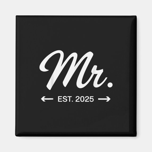 Aimant Mme Est. 2025 Marié Mariage Fête M. &amp ; (Devant)