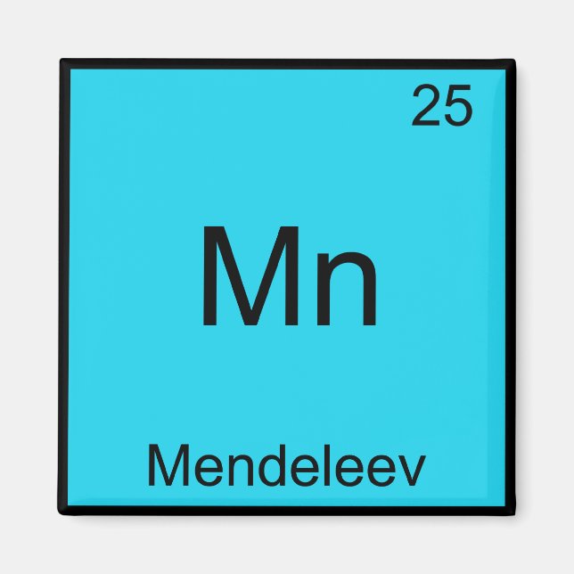 Aimant Mn - Mendeleev Chemise Drôle Symbole Élément Chimi (Devant)
