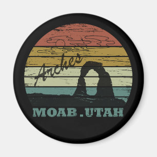 Aimant Moab Utah coucher de soleil vintage Parc national 