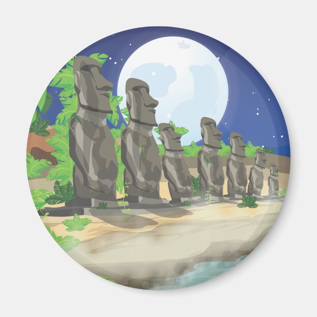 Aimant Moai de l'île de Pâques (Devant)