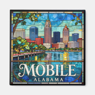 Aimant Mobile Alabama Vitrail Paysage Urbain ⚓