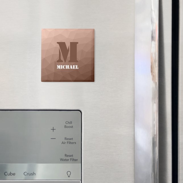 Aimant Mocha Brown motif de maillage géométrique Monogram (In situ (réfrigérateur))
