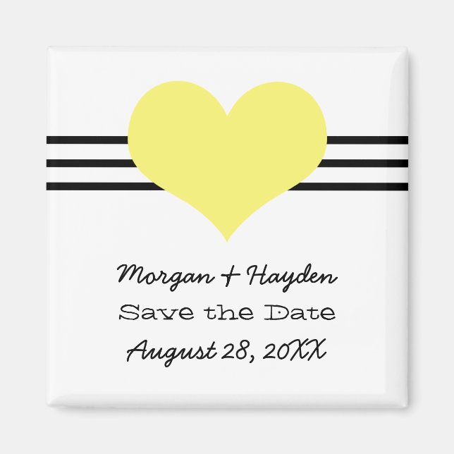 Aimant Mod Heart Enregistrer l'aimant Date, Jaune (Devant)