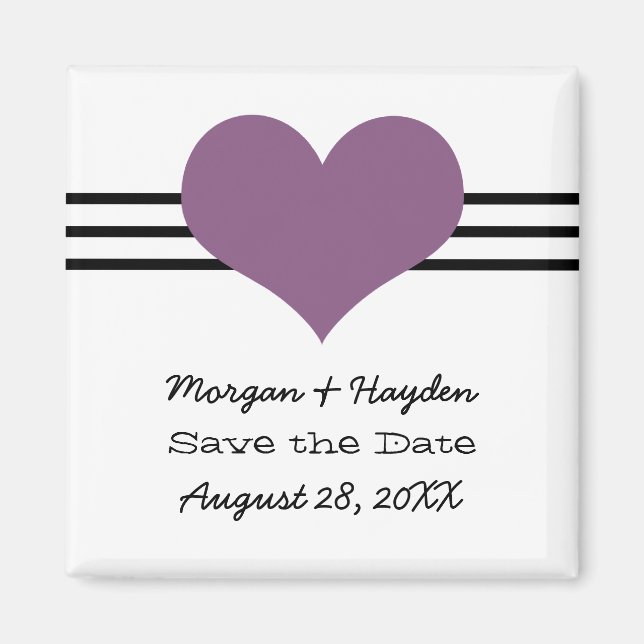 Aimant Mod Heart Enregistrer l'aimant de date, violet (Devant)