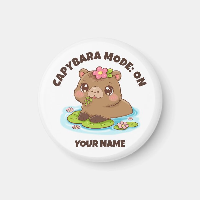 Aimant Mode Capybara Kawaii Mignon Personnalisé (Devant)