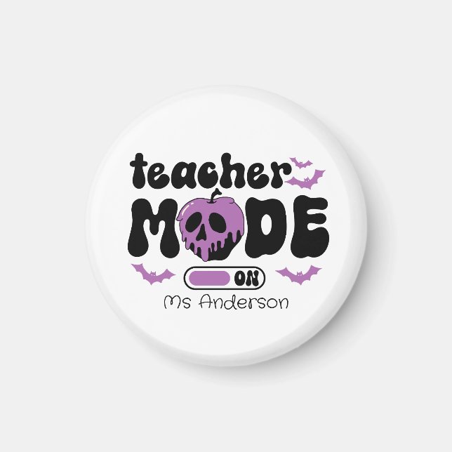Aimant Mode enseignant Halloween personnalisé activé (Devant)