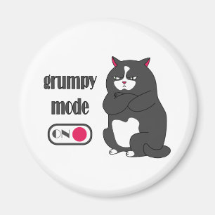 Aimant Mode grumeux sur drôle de gros chat