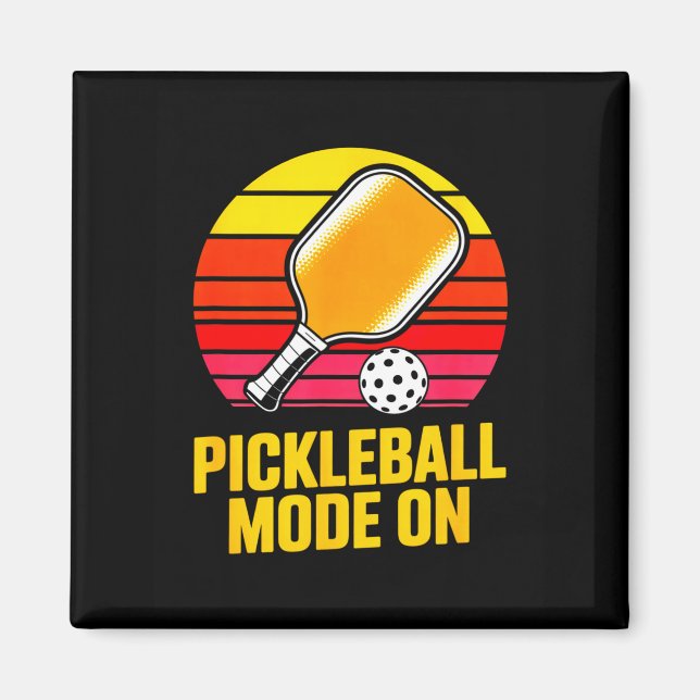 Aimant Mode pickleball sur une raquette de pickleball rét (Devant)