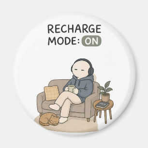 Aimant Mode Recharge Activé Mème d'Introverti Drôle