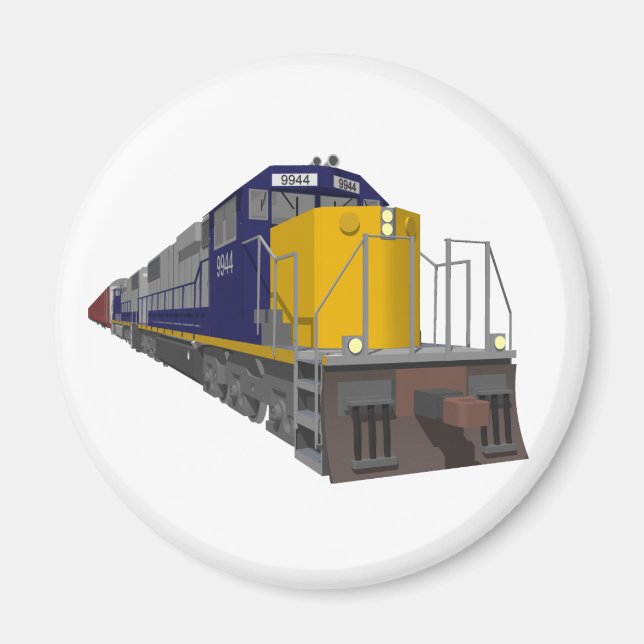 Aimant Modèle 3D : Train de fret : Chemin de fer : (Devant)