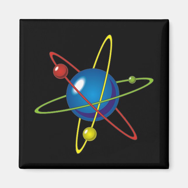 Aimant Modèle coloré de l'Atom (Devant)