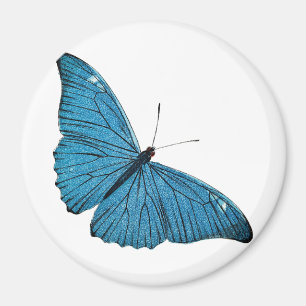 Aimant Modèle customisé par papillon bleu vintage de