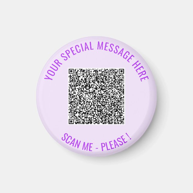 Aimant Modèle d'aimant personnalisé avec QR Code et texte (Devant)