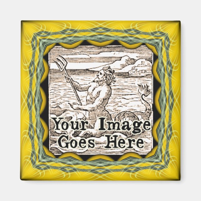 Aimant Modèle de cadre d'Imaginaire jaune (Devant)
