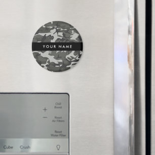 Aimant Modèle de camouflage gris, Votre nom, Personnalise