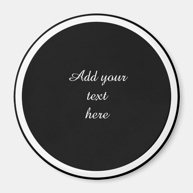 Aimant Modèle de cercle noir avec cadre de cercle blanc,  (Devant)