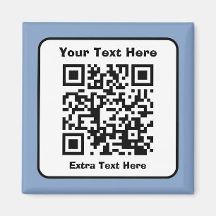 Aimant Modèle de code QR numérisable avec texte modifiabl