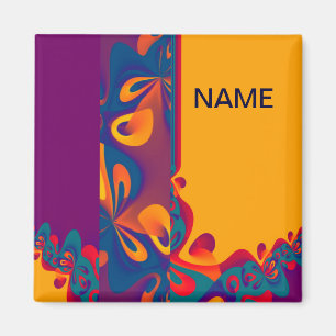 Aimant Modèle de conception graphique - violet orange + v