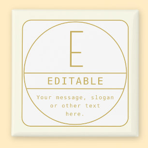 Aimant Modèle de conception rétro-moderne éditable or et 