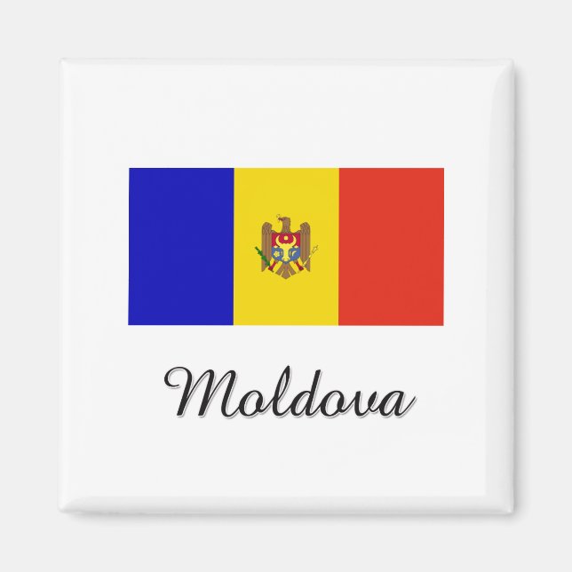 Aimant Modèle de drapeau de Moldova (Devant)
