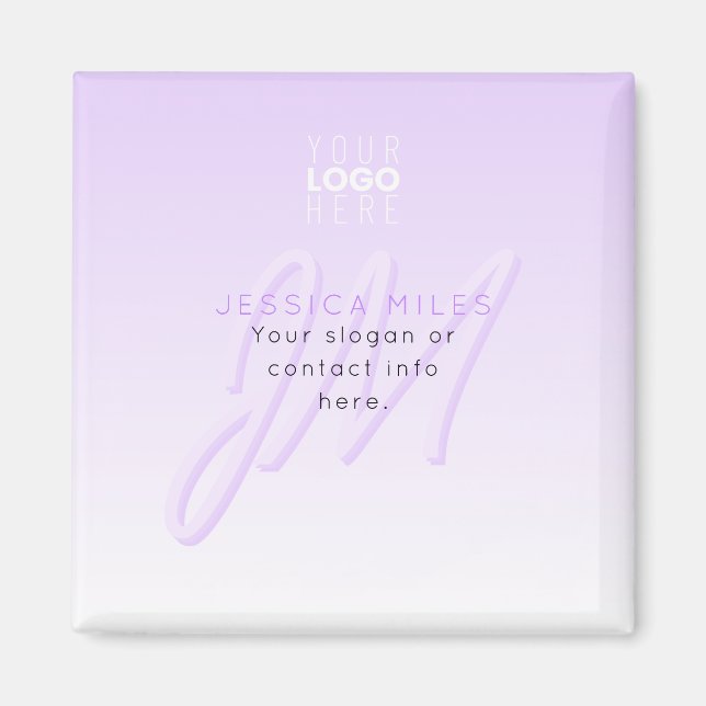 Aimant Modèle de nom professionnel et de slogan | Violet  (Devant)