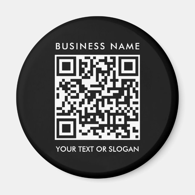 Aimant Modèle de texte de logo de code QR de société pers (Devant)